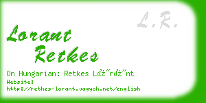 lorant retkes business card